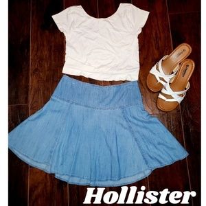Hollister Mini Jean Skater Skirt